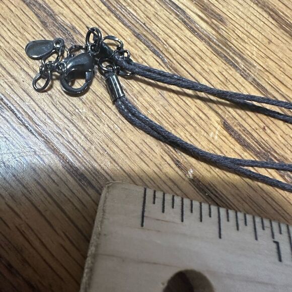 Genuine Crystal Boho Corded Necklace 14” - Picture 4 of 4